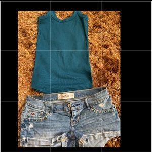 Hollister shorts & Aeropostale shirt